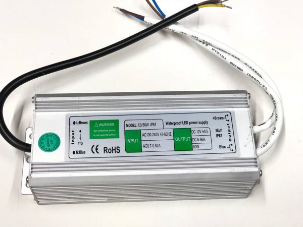 FUENTE LED 12V 6.6A 80W EXTERIOR