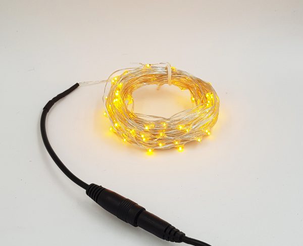 Tira Led Arroz Alambre Plata 10m Ambar - Imagen 2